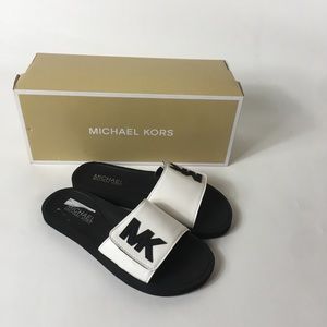 Michael Kors optic white slides